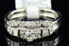 Diamond Engagement Ring 14K White Gold Round Solitaire Bridal Set 1/2 Tcw.
