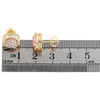 10K Two-Tone Gold Baguette Diamond 10mm Tiered Round Halo Stud Earrings 1/2 CT