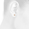 10K Two-Tone Gold Baguette Diamond 10mm Tiered Round Halo Stud Earrings 1/2 CT