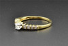 Round Solitaire Diamond Engagement Ring 10K Yellow Gold Baguette Cut 0.25 Ct
