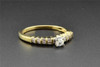 Round Solitaire Diamond Engagement Ring 10K Yellow Gold Baguette Cut 0.25 Ct