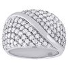 Diamond Wedding Band Fashion Ring Ladies 14K White Gold Round Cut Design 2 Tcw.