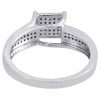 .925 Sterling Silver Diamond Promise Anniversary Engagement Square Ring 0.15 Ct.