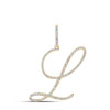14K Yellow Gold Real Diamond Fancy Cursive Script Font Initial L Pendant 1/2 CT