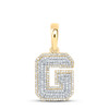 10K Yellow Gold Real Diamond Unisex Tiered Block Font Initial G Pendant 5/8 CT