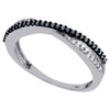 10K White Gold Blue and White Diamond Criss Cross Anniversary Band Ring 0.15 Ct.