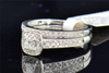 Ladies 14K White Gold Princess Cut Halo Diamond Engagement Ring Bridal Set .51Ct