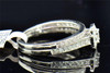 Ladies 14K White Gold Princess Cut Halo Diamond Engagement Ring Bridal Set .51Ct