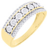 Diamond Wedding Band Ladies 10K Yellow Gold Round Cut Fashion Ring 0.20 Ct.