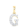 10K Yellow Gold Diamond Women's Block Font Initial G Mini Letter Pendant 1/6 CT