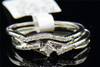 Ladies 10K White Gold Princess Solitaire Diamond Engagement Ring Bridal Set .14C
