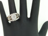 14K Ladies Yellow Gold 2ct Flower Round Cut Diamond Engagement Ring Wedding Band