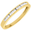 Diamond Wedding Band 14K Yellow Gold Round Cut Ladies Engagement Ring 0.15 Ct