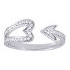 Diamond Wedding Band 14K White Gold Round Cut Arrow Heart Pave Ring 0.19 Tcw.