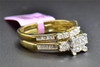 Diamond Bridal Set 10K Yellow Gold Princess Engagement Ring Wedding Band 1 Ct