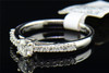 Round Solitaire Diamond Engagement Ring 14K White Gold Prong Set 1/2 Ct