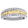 14K White Gold Natural Yellow Diamond Wedding Band Anniversary Ring 1.50 Ct.