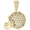 10K Yellow Gold Genuine Diamond Football Helmet Pendant 1.40" Pave Charm 0.90 CT