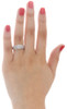 Diamond Engagement Wedding Ring 10K White Gold Round Pave Head Bridal Set 1/3 Ct