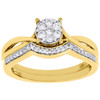 10K Yellow Gold Genuine Round Diamond Wedding Bridal Set Infinity Ring 0.34 Ct.