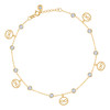 10K Yellow Gold CZ Women's Dangling Infinity Frame Dangle Charm Anklet 9" + 1"
