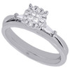 Princess Diamond Wedding Bridal Set 14K White Gold Halo Engagement Ring 0.25 Ct