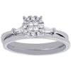 Princess Diamond Wedding Bridal Set 14K White Gold Halo Engagement Ring 0.25 Ct