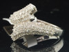 Diamond Split Shank Designer Ring 14K White Gold Round Cut Cocktail Band .81 Ct.