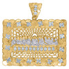 10K Yellow Gold Princess CZ Men's 2" Religious Charm Last Supper Frame Pendant