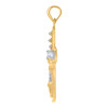 10K Yellow Gold Princess Cut CZ Unisex 1.55" Cross Charm Jesus Crucifix Pendant