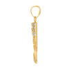 10K Two Tone Gold Round CZ Men's 1.55" Egyptian Charm Queen Nefertiti Pendant