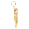 10K Two Tone Gold Round CZ Men's 1.30" Egyptian God Charm King Pharoah Pendant