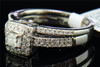 Ladies 14K White Gold Princess Cut Solitaire Diamond Engagement Ring Bridal Set