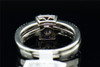 Ladies 14K White Gold Princess Cut Solitaire Diamond Engagement Ring Bridal Set