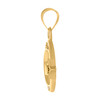 14K Yellow Gold Round Cut CZ 0.95" Charm Celestial Crescent Moon & Star Pendant