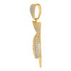 10K Yellow Gold Round CZ Men's 1.60" Charm Dollar Sign Iced Money Bag Pendant
