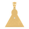 10K Yellow Gold Round CZ Men's 1" Egyptian Charm D/C Ankh Cross Pyramid Pendant