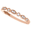 10K Rose Gold Diamond Anniversary Ring Ladies Milgrain Wedding Band 0.17 Ct.