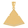 10K Yellow Gold Round CZ Men's 1" Egyptian D/C Charm Eye of Ra Pyramid Pendant