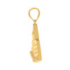10K Yellow Gold Round CZ Men's 1" Egyptian D/C Charm Eye of Ra Pyramid Pendant