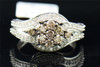 Brown Diamond Engagement Ring 10K White Gold Flower Set Round Cut 1 Ct