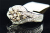 Brown Diamond Engagement Ring 10K White Gold Flower Set Round Cut 1 Ct