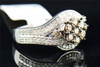 Brown Diamond Engagement Ring 10K White Gold Flower Set Round Cut 1 Ct