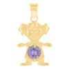 10K Yellow Gold Purple CZ Women's February Birthstone Charm Baby Girl Pendant
