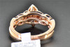 Brown Diamond Halo Bridal Set 14K Rose Gold Engagement Ring Wedding Band 0.51 CT