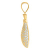10K Yellow Gold Round CZ 1.35" Iced Out Charm Fat Dollar Sign Money Bag Pendant