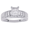 Sterling Silver Princess Cut Diamond Engagement Wedding Engagement Ring 1/2 CT.