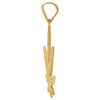 10K Yellow Gold Round CZ Men's 2.15" Iced Out Charm Weed Marijuana Leaf Pendant