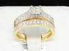 Ladies 14K Yellow Gold .77 Ct. Princess Cut Diamond Engagement Ring Bridal Set