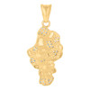 10K Yellow Gold Round Cut CZ Men's 1.30" D/C Country Charm Nugget Africa Pendant